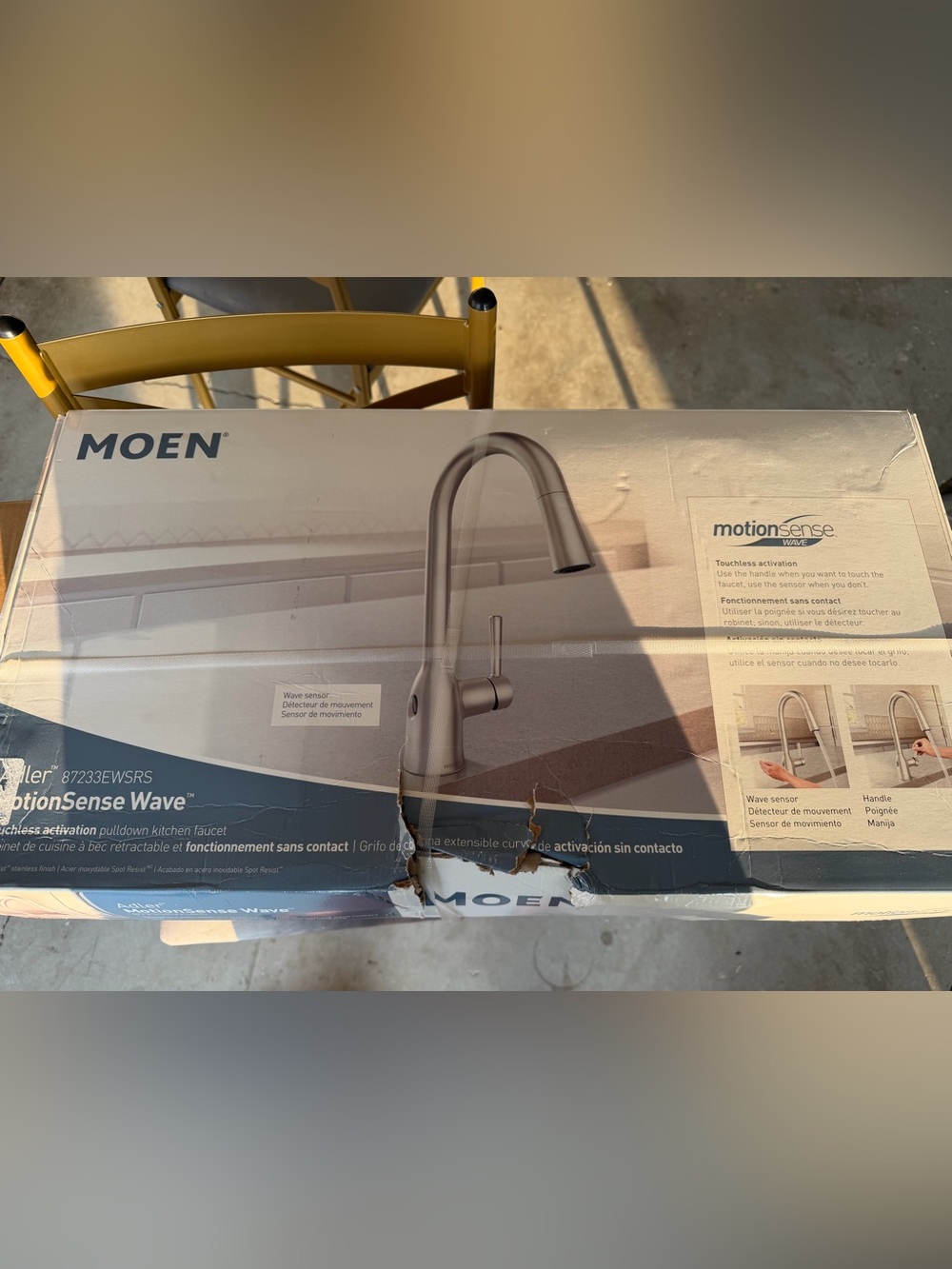 New Moen Adler Spotless Stainless Steel touchless Kitchen Faucet